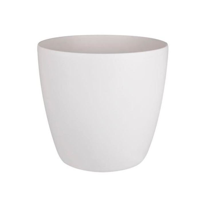 ELHO Brussels Pot de fleurs rond Roues 47 - Blanc - Ø 47 x H 44 cm -
