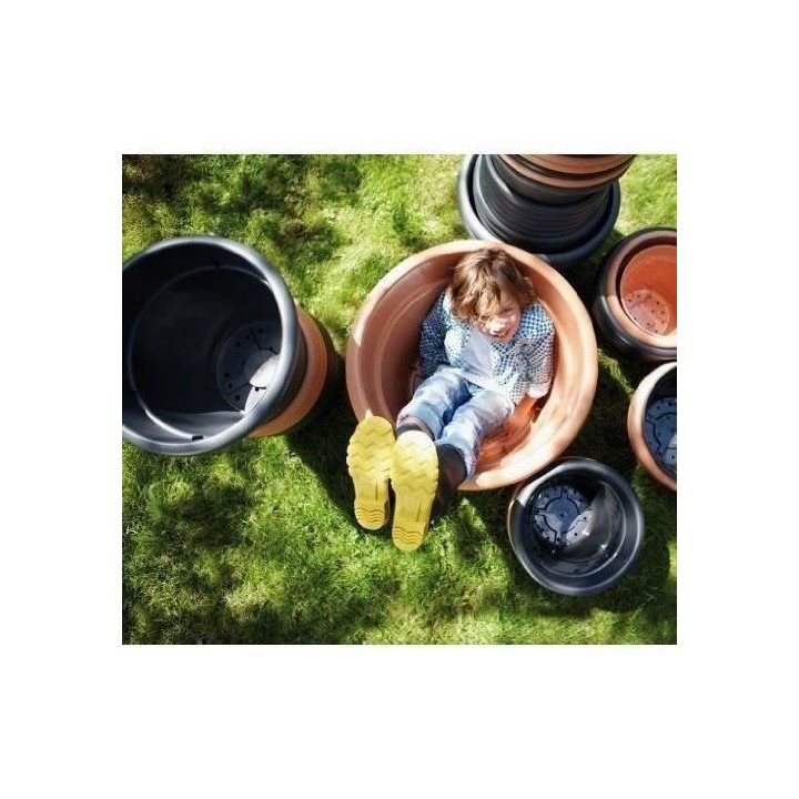 Elho Bac a fleurs Green Basics Cilinder 55 - Noir - Ø 54 x H 41 cm -