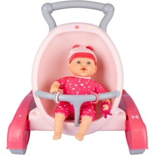 QUEENY DOLLS Mon trotteur 2-en-1 + Poupée