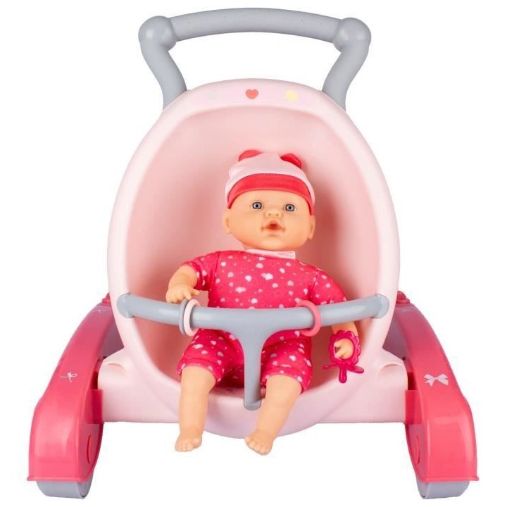 QUEENY DOLLS Mon trotteur 2-en-1 + Poupée