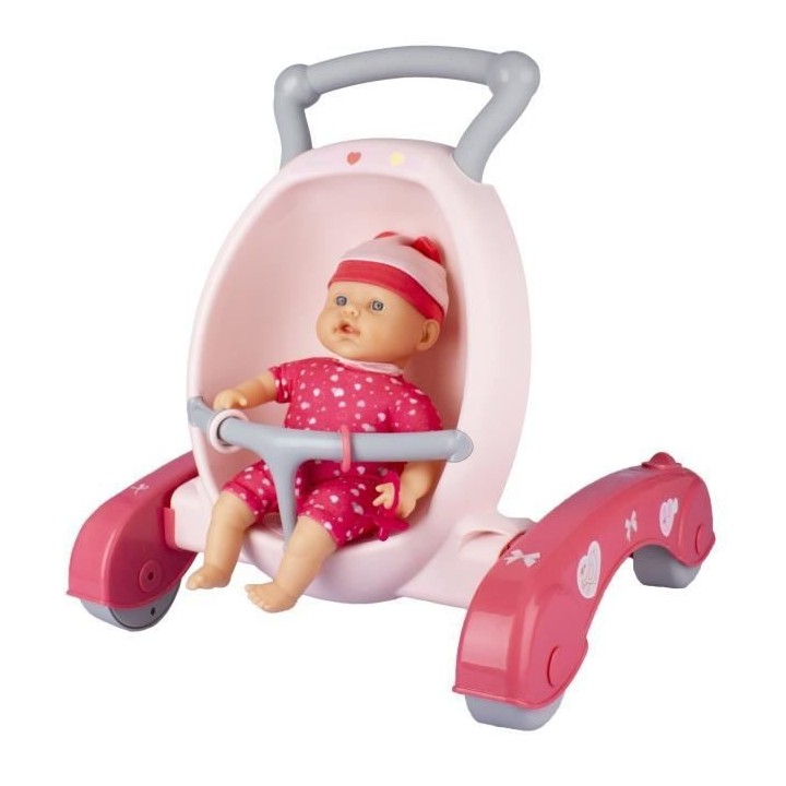 QUEENY DOLLS Mon trotteur 2-en-1 + Poupée