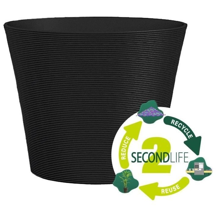 Pot de fleurs - GARDEN ID - Green Care Sense Noir-Anthracite - 30 x 27