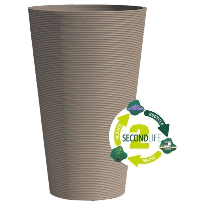 Pot de fleurs haut - GARDEN ID - Green Care Sense Haut Taupe - 55 cm -