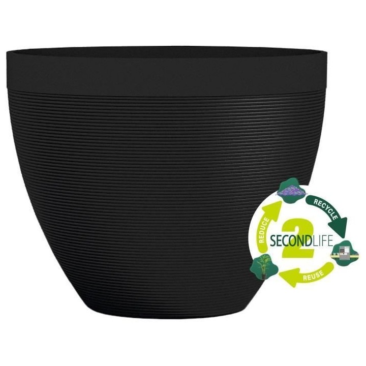 Pot de fleurs - GARDEN ID - Green Care Impact Noir-Anth - 40 x 31 cm -