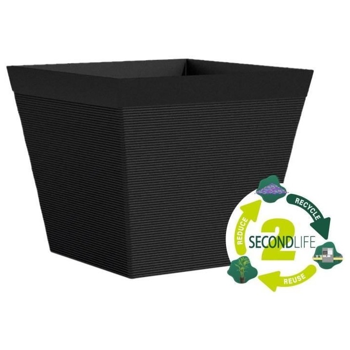 Pot carré - GARDEN ID - Green Care Impact Noir-Anth - 29 x 26 cm - Ga