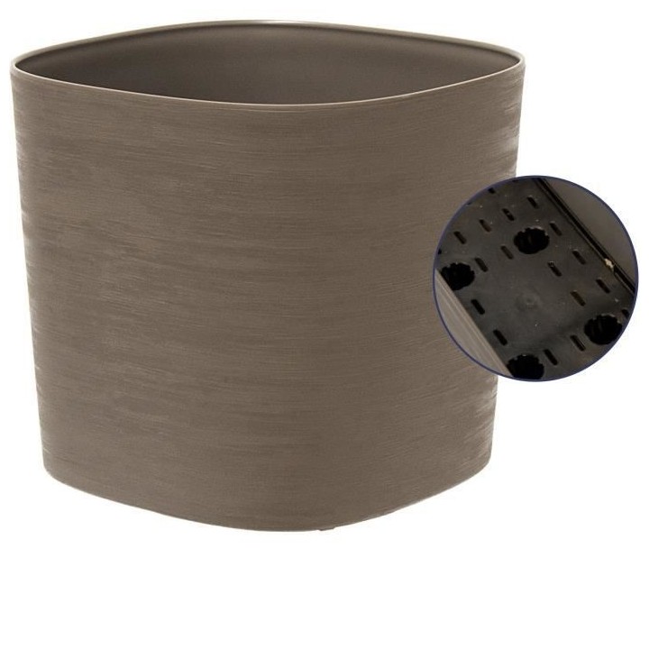 Pot avec réserve d'eau - GARDEN ID Respect - Taupe 20 x 20 cm - 100%