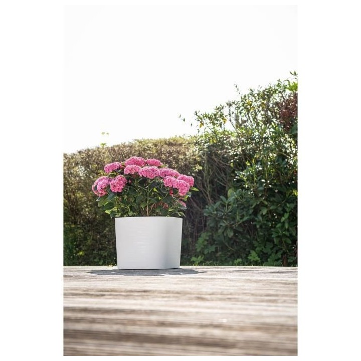 Pot avec réserve d'eau - GARDEN ID Respect - Blanc 30 x 30 cm - 100%