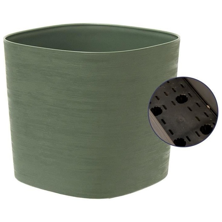 Pot avec réserve d'eau - GARDEN ID Respect - Vert de gris 30 x 30 cm