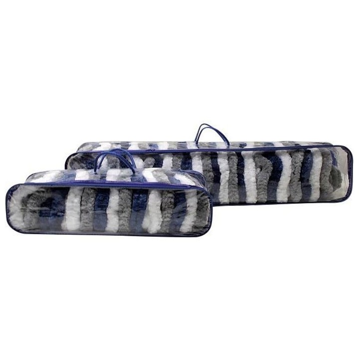 Rideaux de porte Chenilles grises et blanches