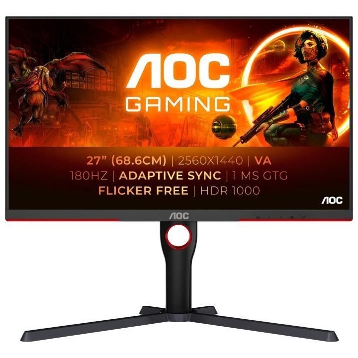 Écran PC - AOC - Q27G3XMN - 27 QHD - MiniLED - 180Hz - 1ms - Ajustabl