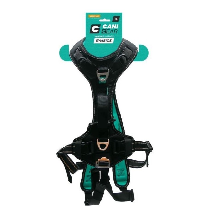 Harnais pour chien - SYMBIOZ - XL - Noir / Bleu