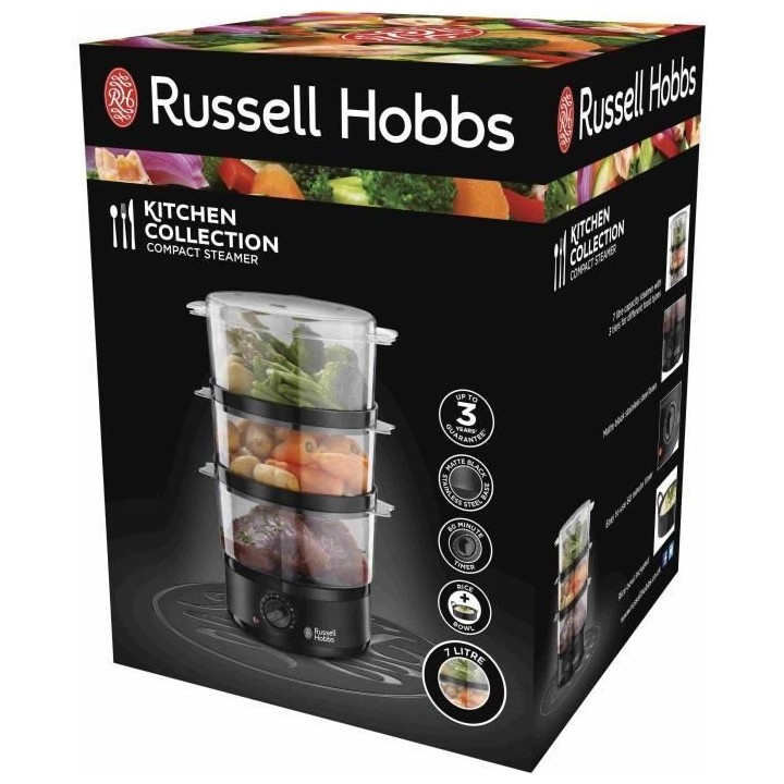 Cuiseur vapeur - RUSSELL HOBBS - Matte Black - 26530-56 - 400 W - 7 L