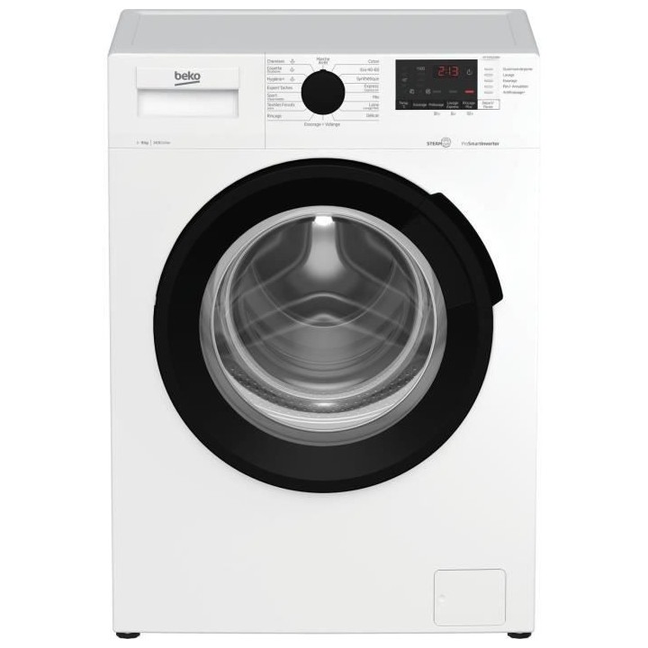 Lave-linge hublot BEKO WTV94221BW - 9 kg - Induction - L60cm - 1400 tr