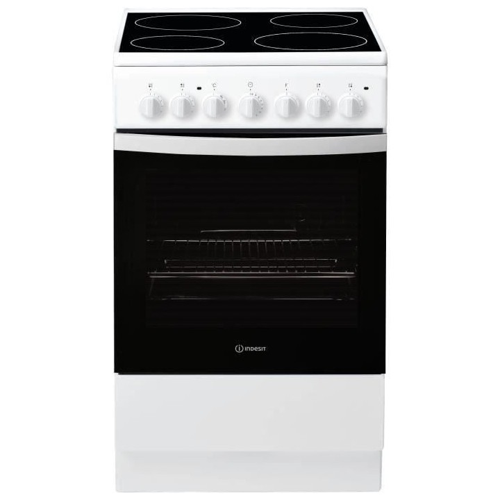 INDESIT IS5V4PHW/E - Cuisiniere, Blanc, Table Vitrocéramique, 50cm, 4