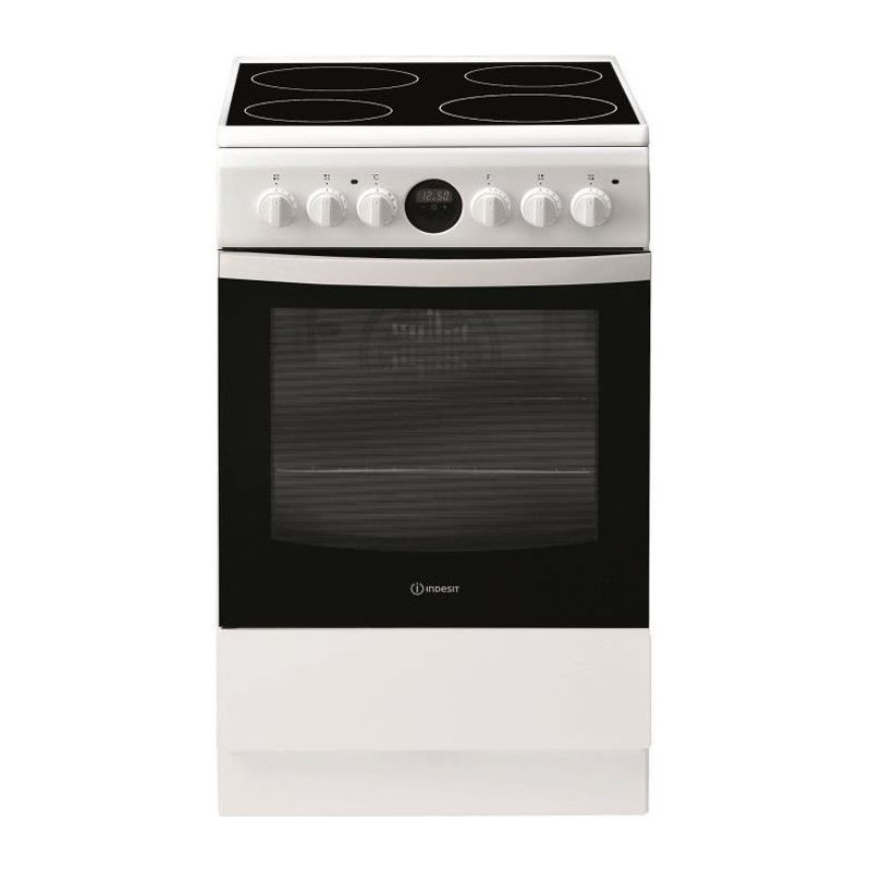 INDESIT IS5V5CCW/E - Cuisiniere table vitrocéramique - 4 zones de cuisson - 1700 W - L 50 cm - Blanc