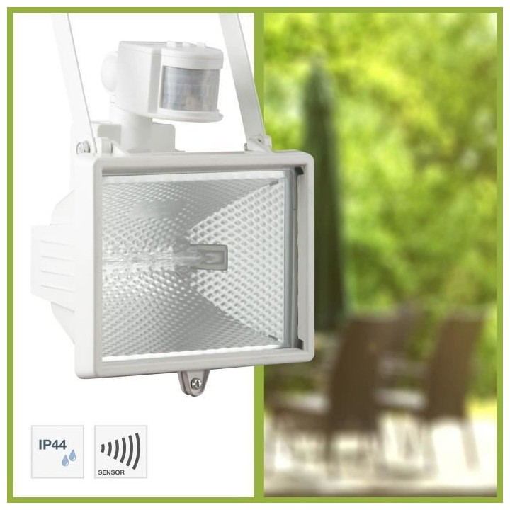 Projecteur extérieur avec détecteur TANKO - BRILLIANT - Blanc - R7s