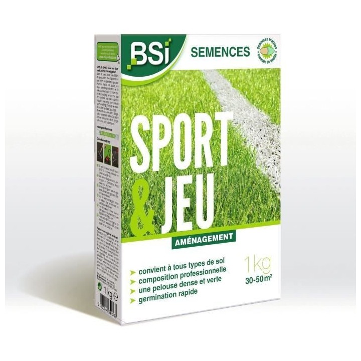 BSI - Semences de Gazon - Sport & Jeu - Avec Enrobage Protecteur - Hau
