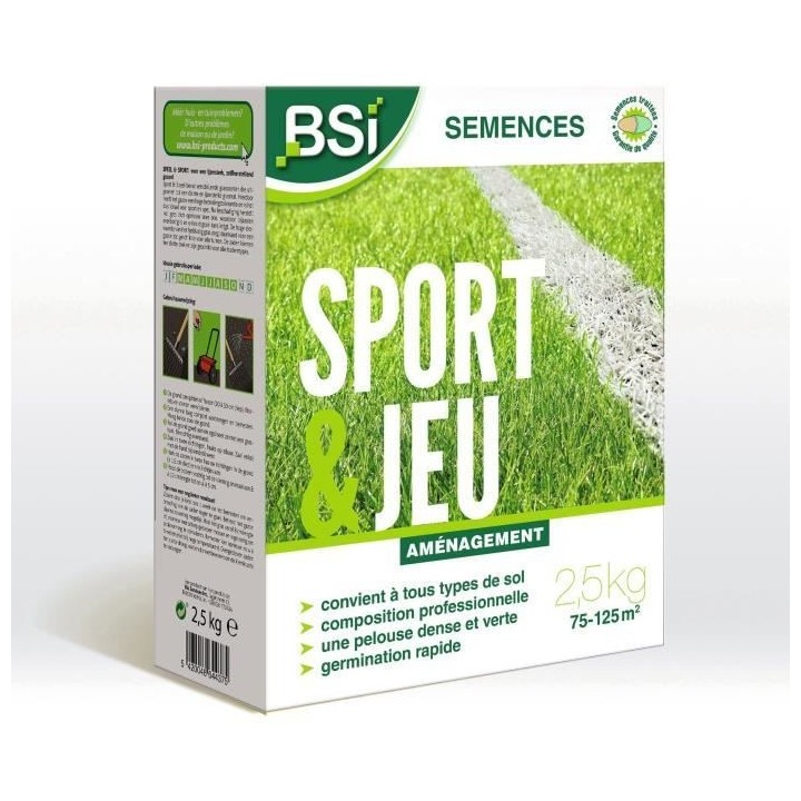 BSI - Semences de Gazon - Sport & Jeu - Avec Enrobage Protecteur - Hau