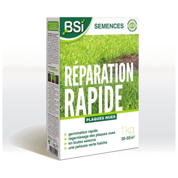 BSI - Semences de Gazon - Réparation Rapide - Avec Enrobage Protecteu