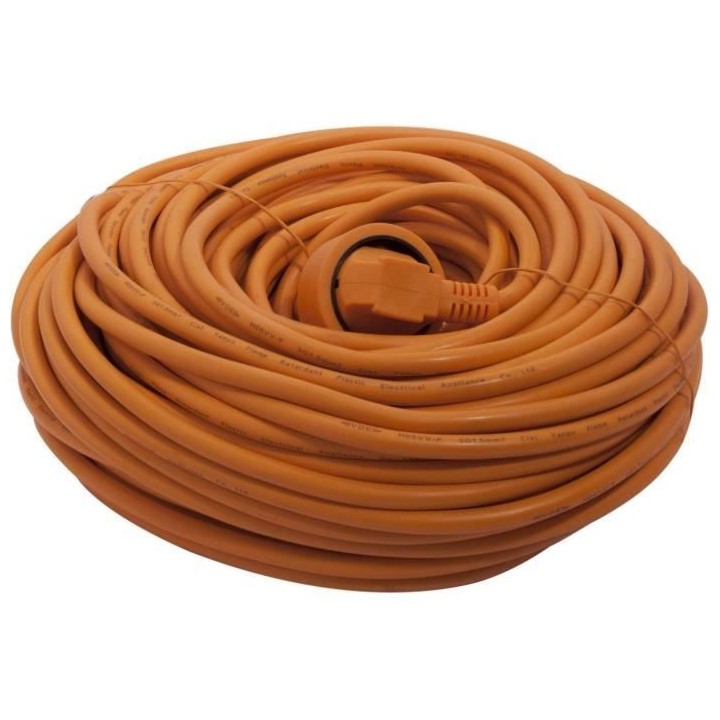 Prolongateur - CHACON - HO5VVF - 3 x 1,5mm2 - 40 m - Orange (FR)