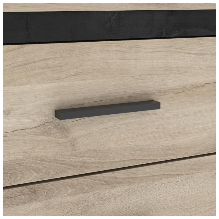 Commode 6 tiroirs Colorado - Décor Chene Kornberg - L 129,1 x H 77,1