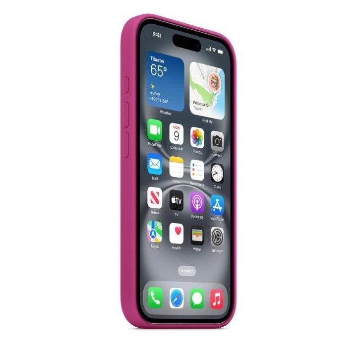 APPLE iPhone 16 - Coque en silicone avec MagSafe - Fuchsia