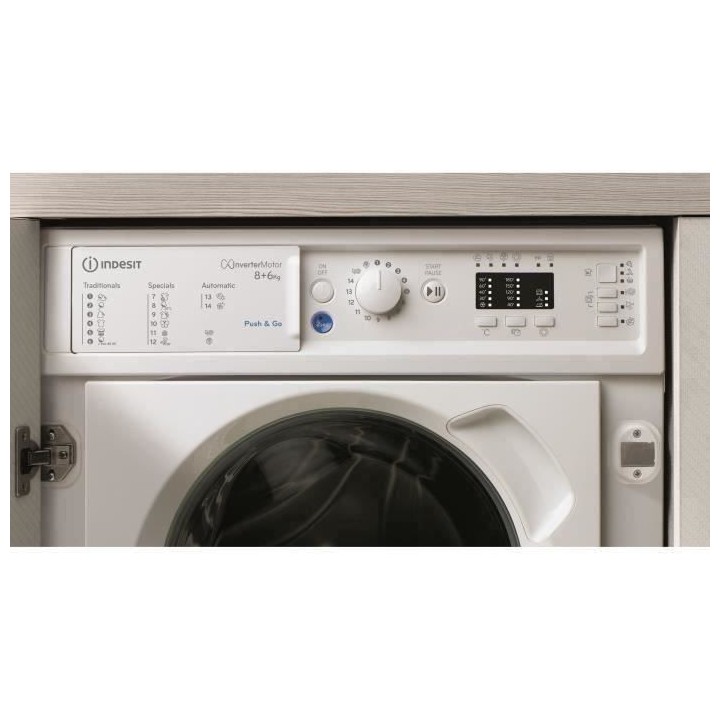 Lave-linge séchant encastrable INDESIT BIWDIL861484EU Push&Go - 8 / 6