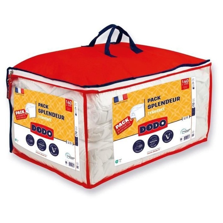 Pack couette 140x200 cm + 1 oreiller 60x60 cm - Splendeur - Garnissage