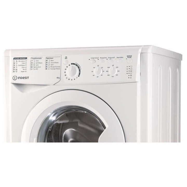 Lave-linge hublot INDESIT EWC61051WFRN MyTime - 6 kg - Moteur standard