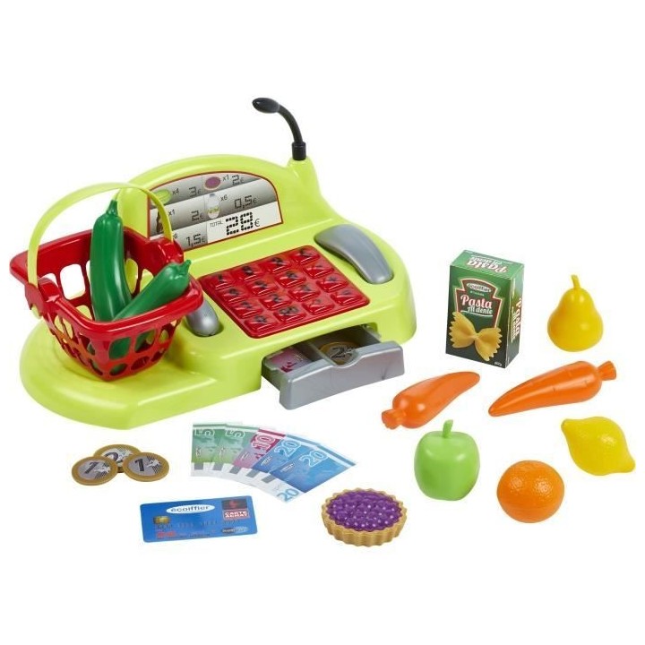 Chariot de supermarché ECOIFFIER avec caisse enregistreuse