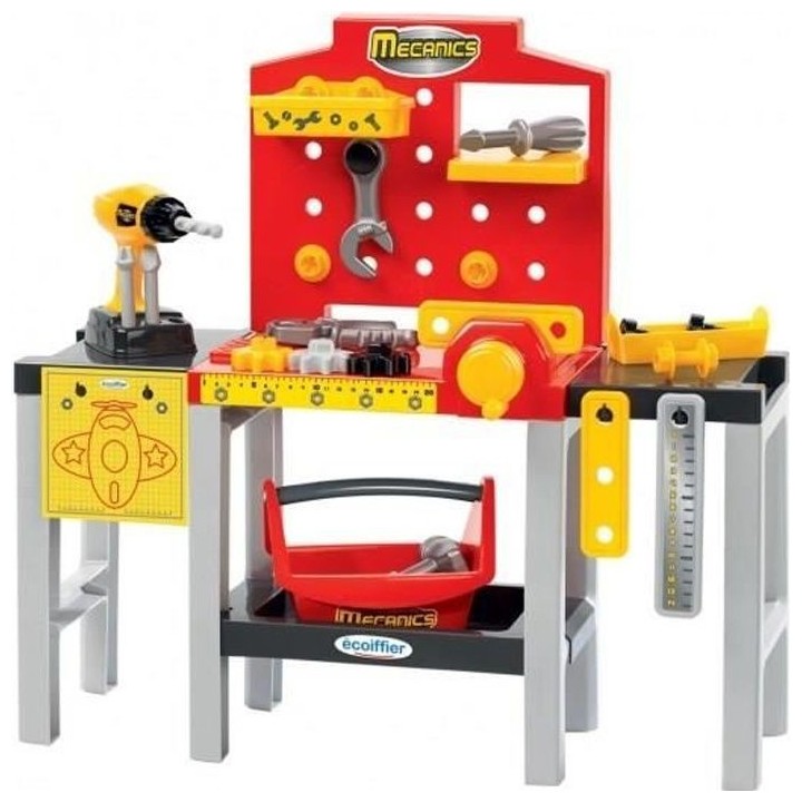 ECOIFFIER Etabli bricolage modulable - 32 pieces - Collection Mecanics