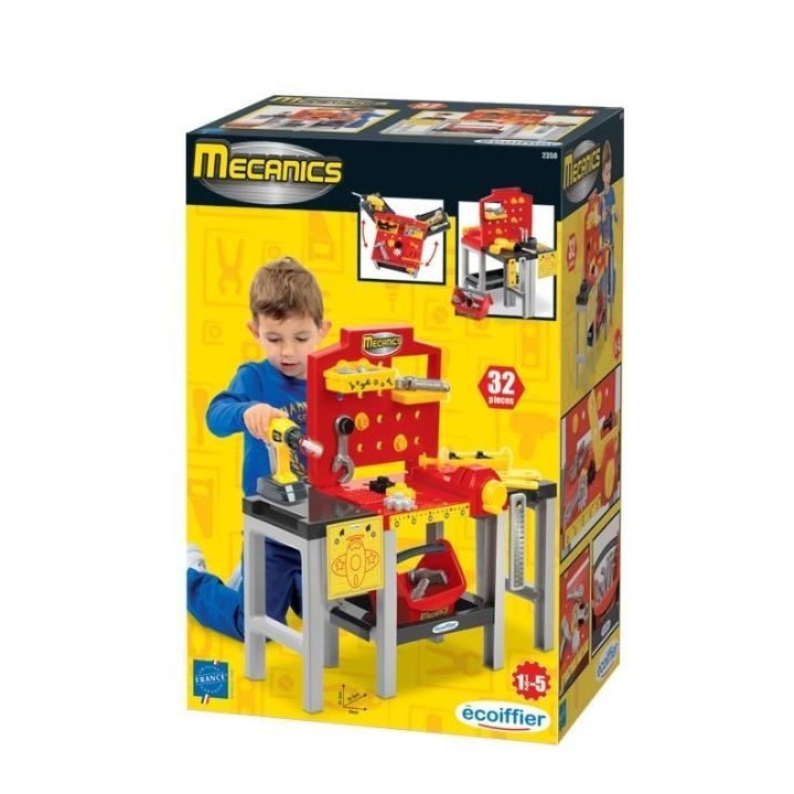 ECOIFFIER Etabli bricolage modulable - 32 pieces - Collection Mecanics