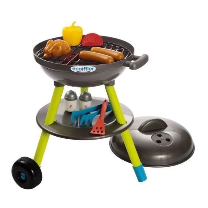 Jouets Ecoiffier - Barbecue Charbon + 16 Accessoires - Outillage de Ja