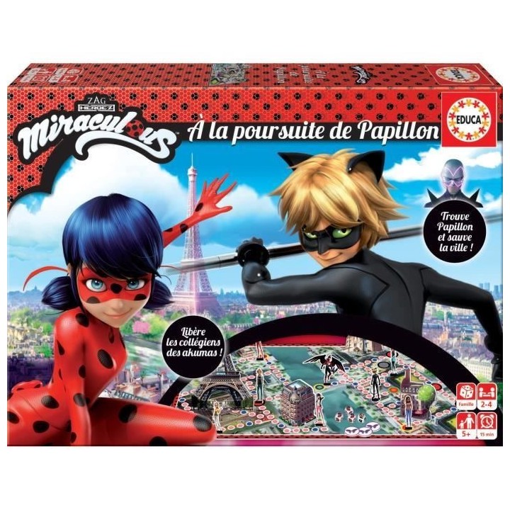 Jeu de société - EDUCA - Miraculous Ladybug : a la Poursuite de Papi