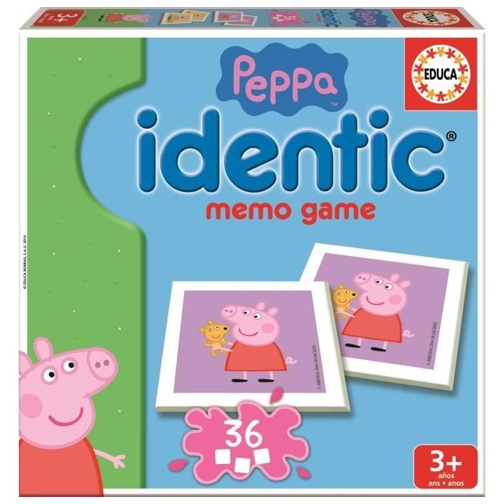 Mémoire Peppa Pig - EDUCA - Idendit - Forme des paires - Garçon et F