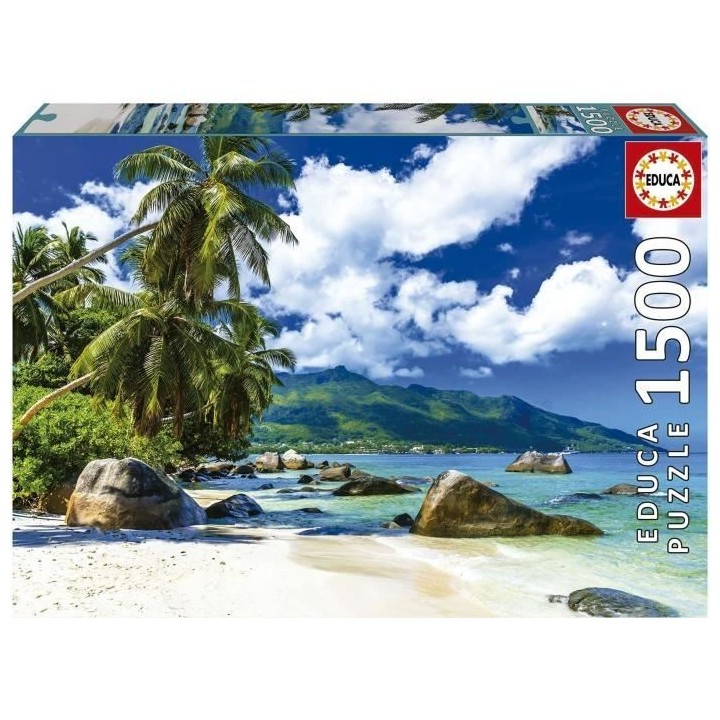 Puzzle SEYCHELLES de 1500 pieces - EDUCA - Paysage et nature - Avec co