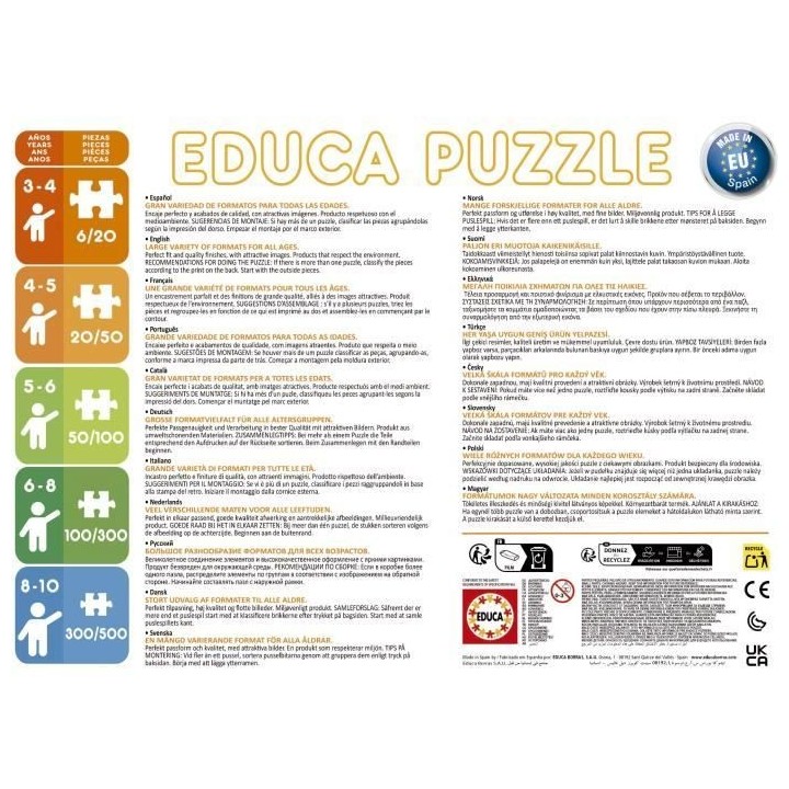 Puzzle - EDUCA - Petit Ours Brun : 4 puzzles progressifs pour enfants