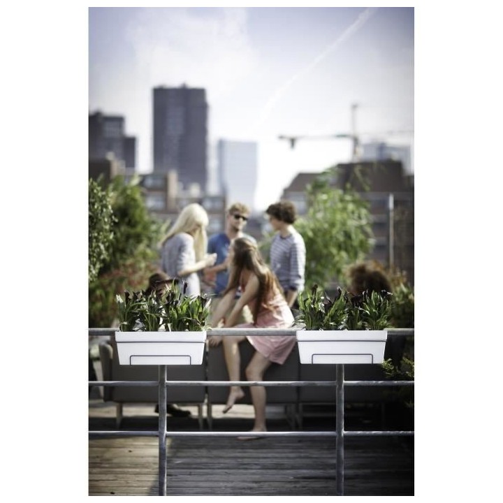 Elho Loft Urban Balconniere Allin1 50 - Blanc - L 49 x B 27 x H 21 cm