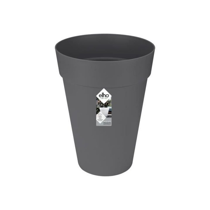 ELHO Loft Urban Pot de fleurs rond Haut 42 - Noir - Ø 42 x H 56 cm -