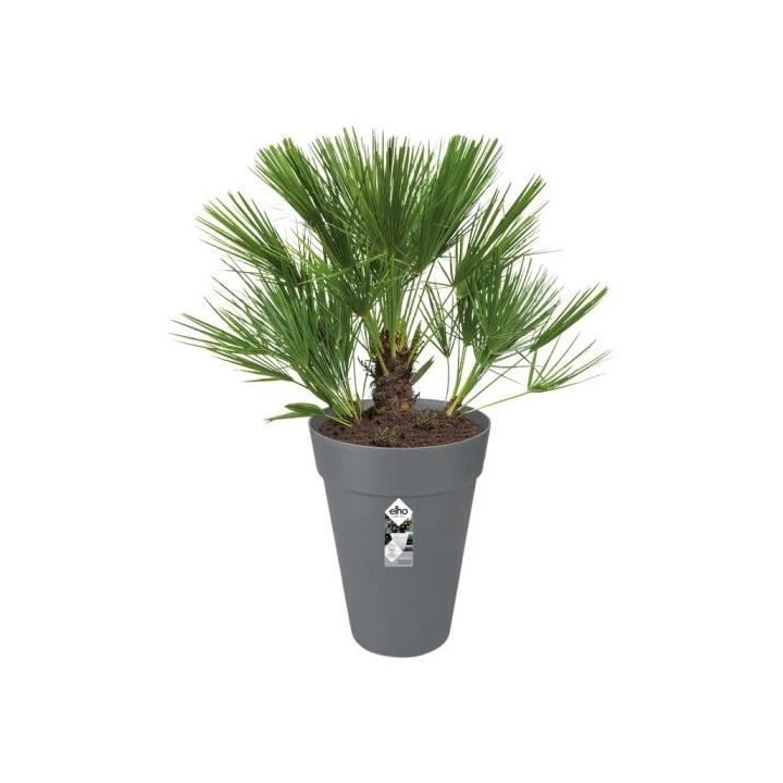 ELHO Loft Urban Pot de fleurs rond Haut 42 - Noir - Ø 42 x H 56 cm -