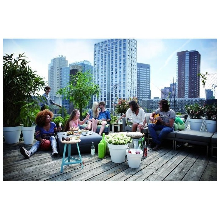 ELHO Pot de fleurs rond haut Loft Urban - Ø 28 cm - Blanc