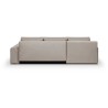 Canapé d'angle convertible réversible + coffre de rangement - Tissu Beige - L 289 x P 94/188 x H 88 cm - INDIAN