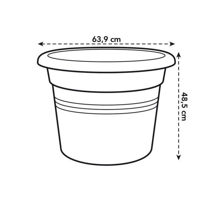 Elho Bac a fleurs Green Basics Cilinder 65 - Vert - Ø 64 x H 49 cm -