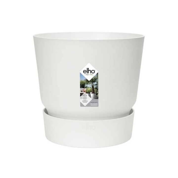 ELHO Pot de fleurs rond Greenville 40 - Extérieur - Ø 39 x H 36,8 cm