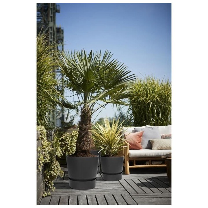 ELHO Pot de fleurs rond Greenville 25 - Extérieur - Ø 24,48 x H 23,3