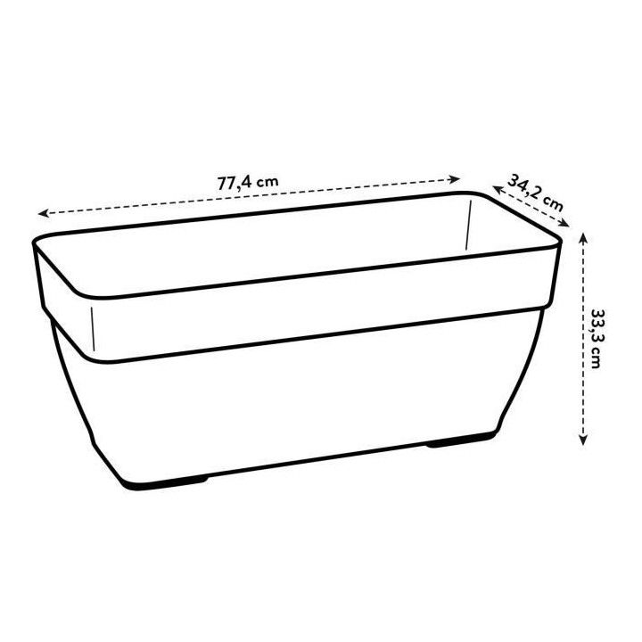 Elho Vibia Campana Bac a fleurs Terrasse 80 - Noir - L 77 x B 35 x H 3