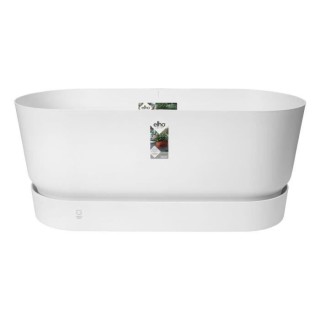 Jardiniere - ELHO - Greenville Terrase 80 Roues - Blanc - 78 x 35,9 x