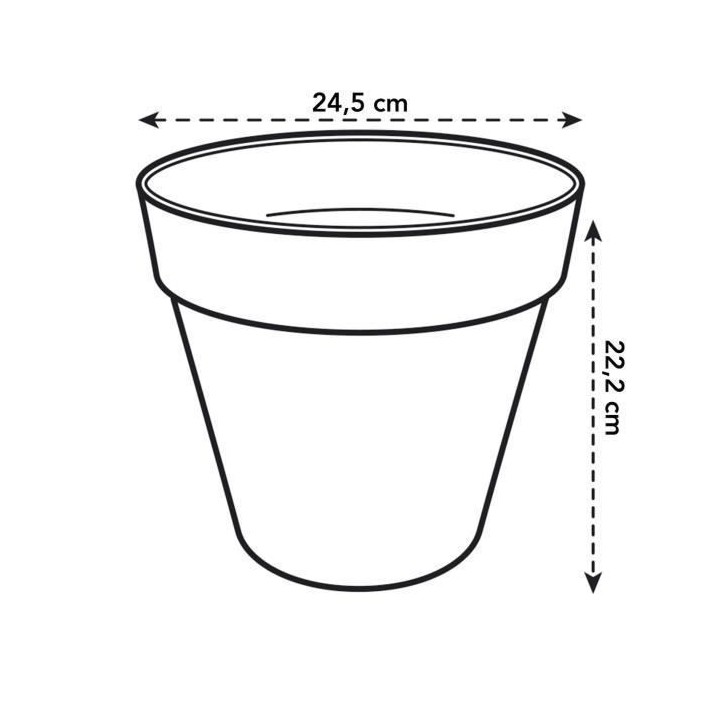 ELHO Pot de fleurs rond Loft Urban 25 - Extérieur - Ø 24,5 x H 22,2