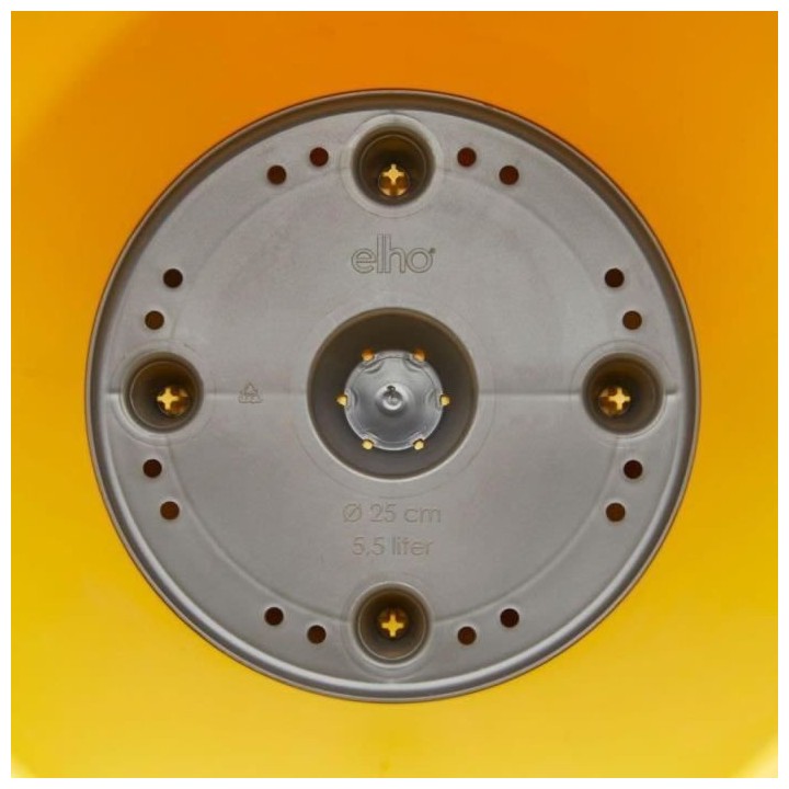 ELHO Loft Urban Pot de fleurs rond Haut 35 - Jaune - Ø 34 x H 45 cm -