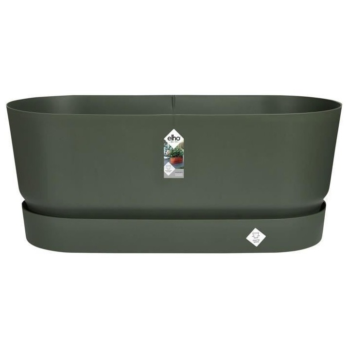 Planteur Ovale GREENVILLE - Plastique - Avec roulettes - Ø60 - Leaf G